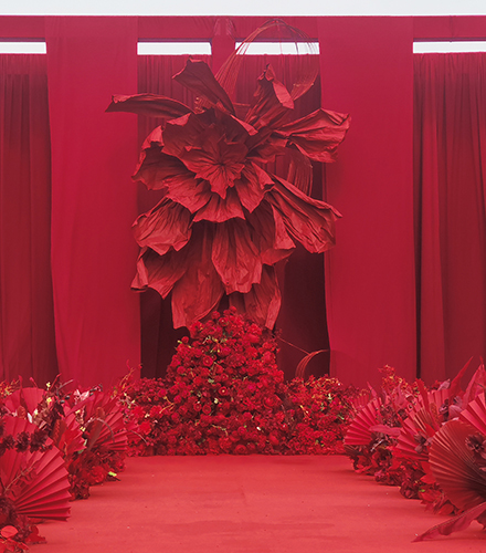 广兴镇农村4米高红色婚礼